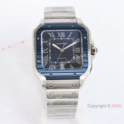 GF Factory Cartier Santos de Blue PVD with QuickSwitch Watch 9015 Movement